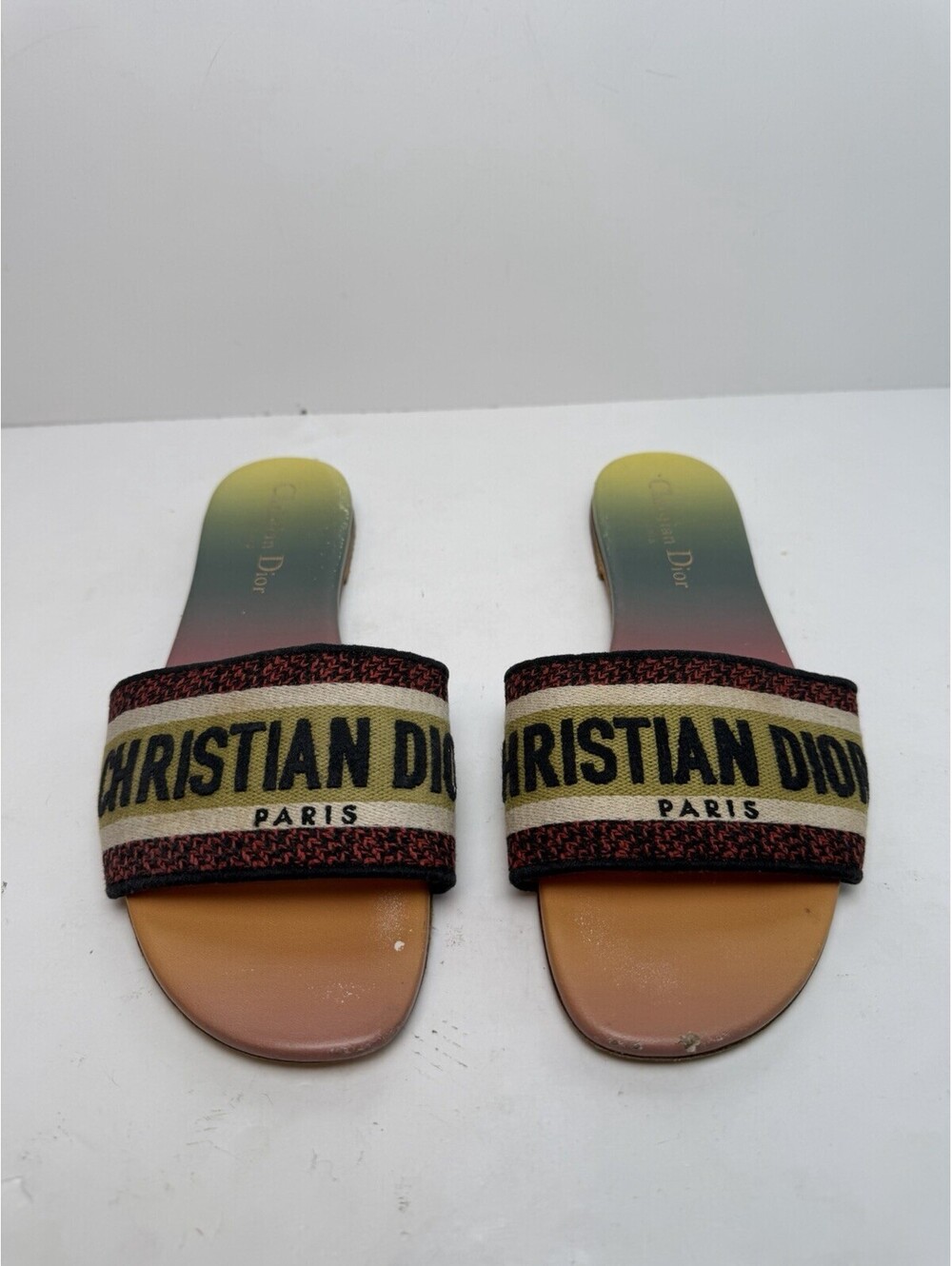 Christian Dior Dway Gradient Logo Slide Sandals Multicolor Women’s EU 37